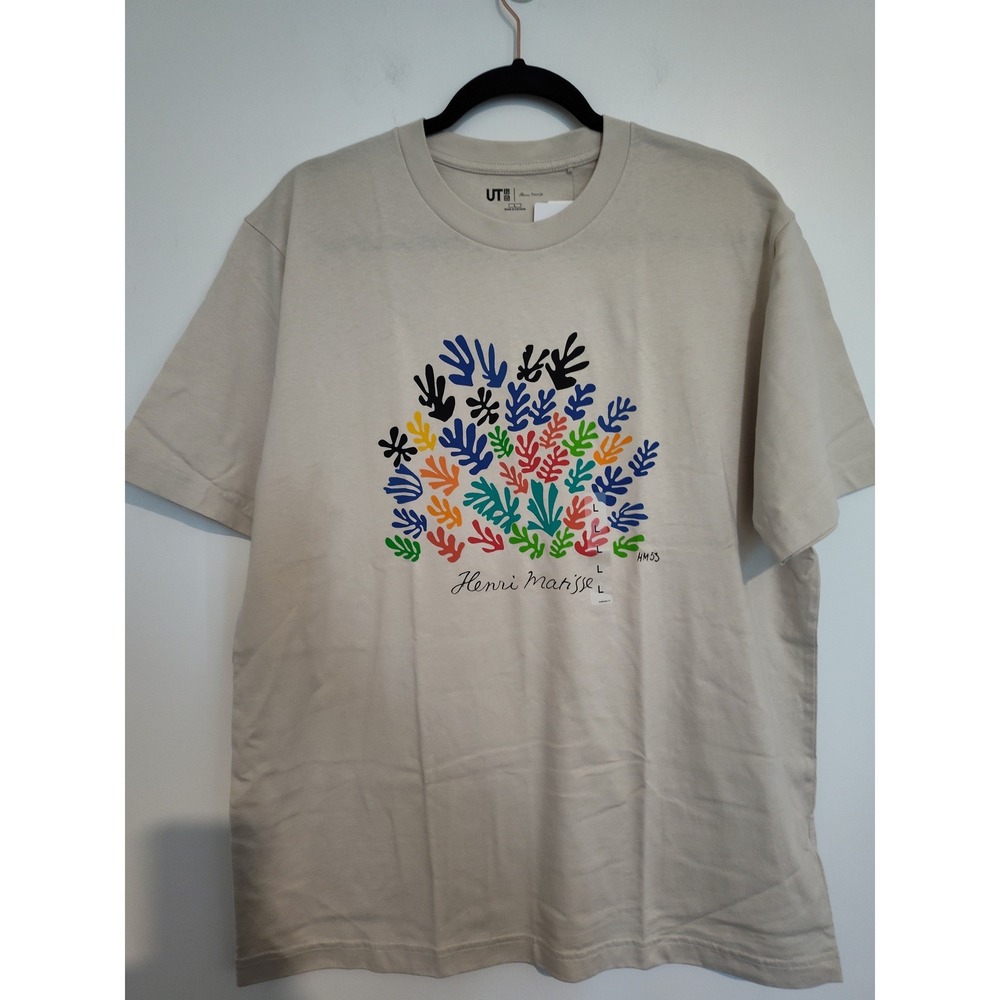 Uniqlo UT Henri Matisse Graphic T-Shirt Natural Beige Mens Large 341-478909 NEW
